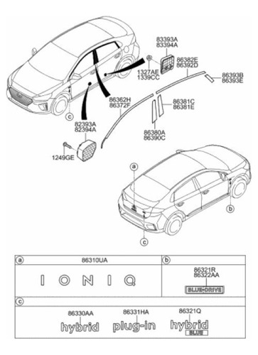 Emblema Palabra Ioniq Para Hyundai Original Ioniq Electrico