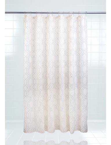 Cortina Para Baño De Poliéster Sparkle Bath Styles Color Marrón claro Rayas