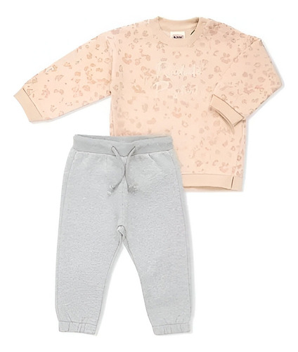 Conjunto De Pants Y Sudadera Estampada Para Niña 