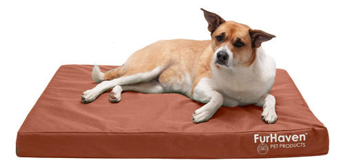 Furhaven Funda De Repuesto Para Cama De Perro Resistente Al Agua Para Interiores Y Exteriores, Color Castaño, Grande