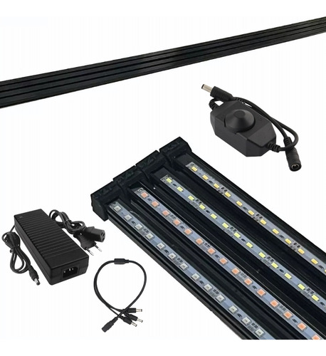 Kit 03 Led Aquário Jumbo 170cm C/ Fonte Sem Suporte