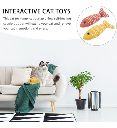 2 Juguetes Para Gatos Con Forma De Pez, Juguetes Interactivo