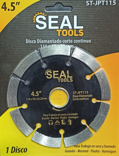 Disco Diamamtado 4'' X 1/2'' Segmentado Seal Tools