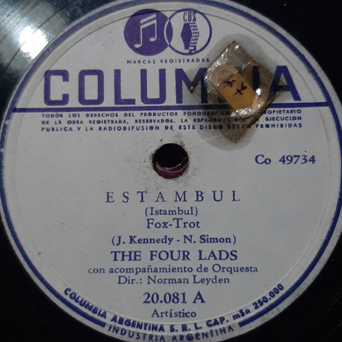 Pasta The Four Lads Norman Leyden Orq Columbia C227