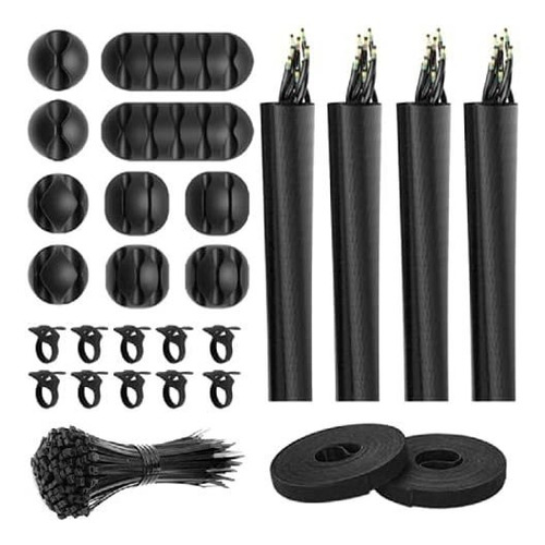 124pcs Kyweel Gestión De Cables Organizador Kit, 10 Uniones