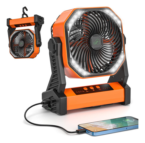 Ventilador De Camping Para Tienda De Campaña Con Linterna Le