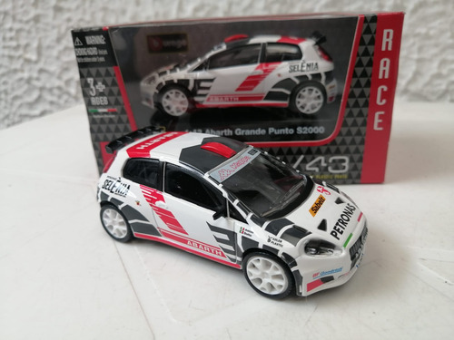 Auto Abarth Grande Punto S2000, Escala 1/43, Burago, 10cms.