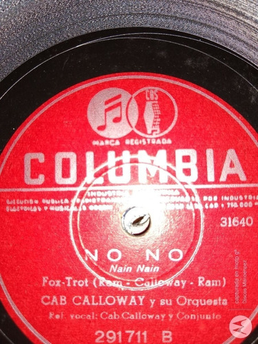 Pasta Cab Calloway Orquesta Columbia C115