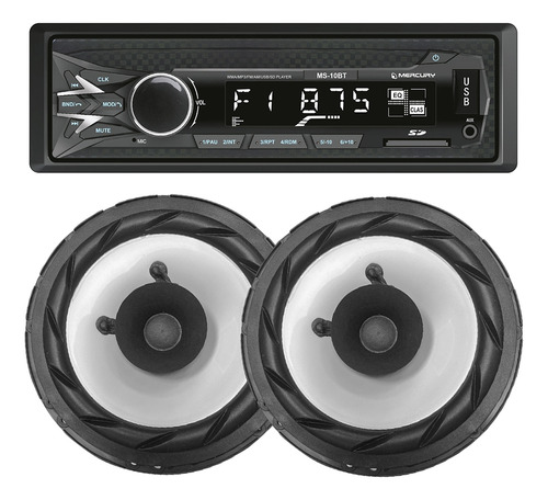 Stereo Bluetooth Am Fm Parlantes Bomber 6 Pulgadas Cono Dual