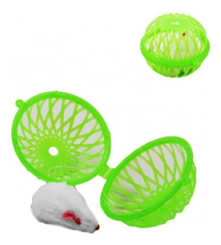 Bolinha Com Ratinho Brinquedo Para Cães E Gatos Pet Frisbee Cor