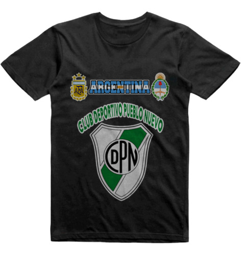 Remera Infantil Negra Club Pueblo Nuevo Gualeguaychu