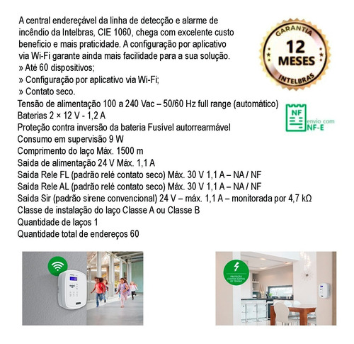 Central De Alarme De Incêndio Cie 1060 + 15 Dfe 521 4amb3201