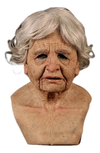 3d Máscara De Peluca Realista Ancianos Prop,mujeres Cosplay