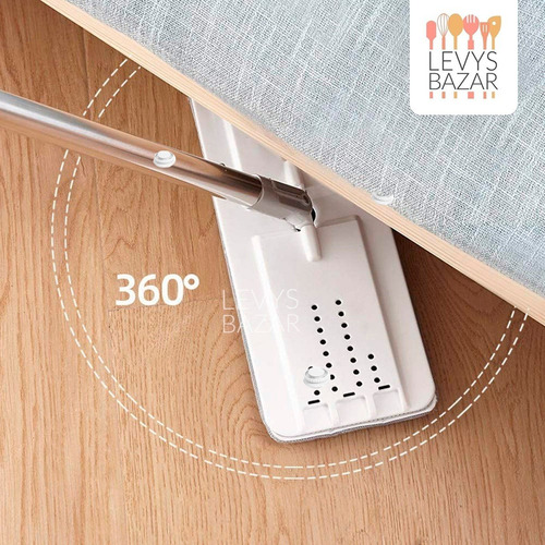 Imagen 6 de 7 de Trapeador Balde Escurridor 2 Mopas Paños Plana Limpieza 360