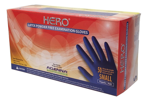 Guantes De Látex Sin Polvo Adenna Her002 Hero De 14 Mm, Exte