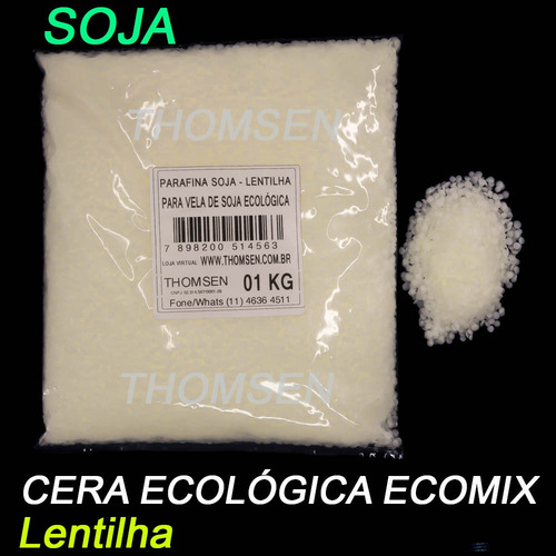 Kit 1 Kg Parafina Cera Soja + 20 Pavios 18cm + 10 Ilhos