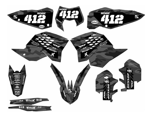 2008-2011 Exc, Kit De Gráficos Apache Compatible Con Ktm, Gr