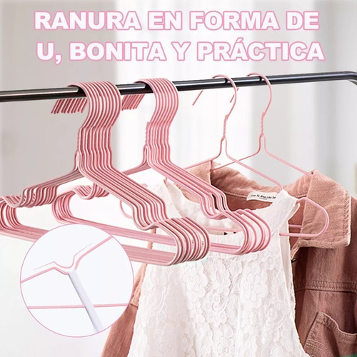 20 Ganchos Ropa Perchas De Acero Inoxidable Infantil Niño