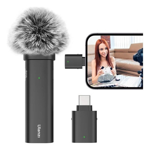 Microfone Lapela Ulanzi Wm-10 Android Tipo C iPhone 15 C/ Nf