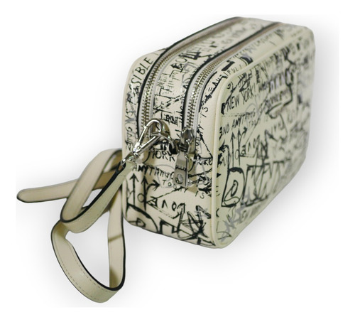 Cartera Dkny Erin Camera Bag Blanca Con Negro