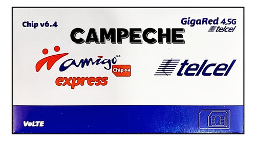 Chip Telcel Gidared 4.5g Con $100 Ladas Campeche