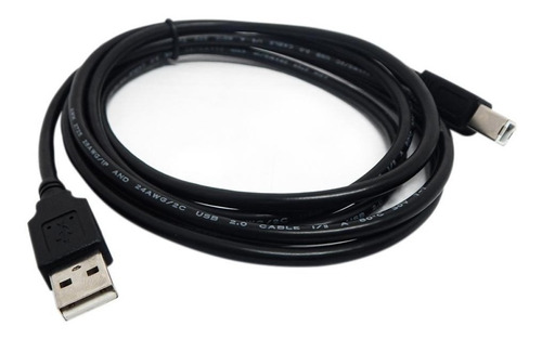 Cable USB Ab con filtro para impresora universal, 3 metros, color negro