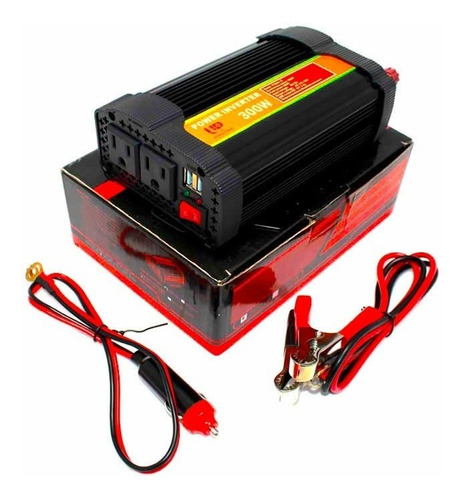 Inversor De Corriente 300w 12v-110v Doble Toma Conversor