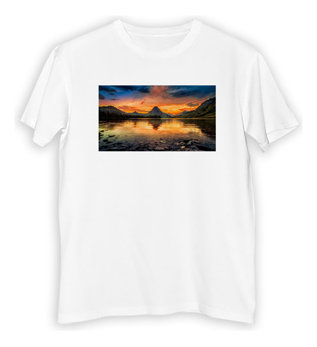 Remera Niño Paisaje Patagonia Orilla Lago Atardecer