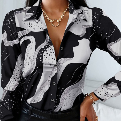 Blusa Camisas De Manga Larga Para Mujer Con Cuello En V