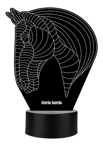 Lámpara Led 3d Caballo Personalizada Art12512