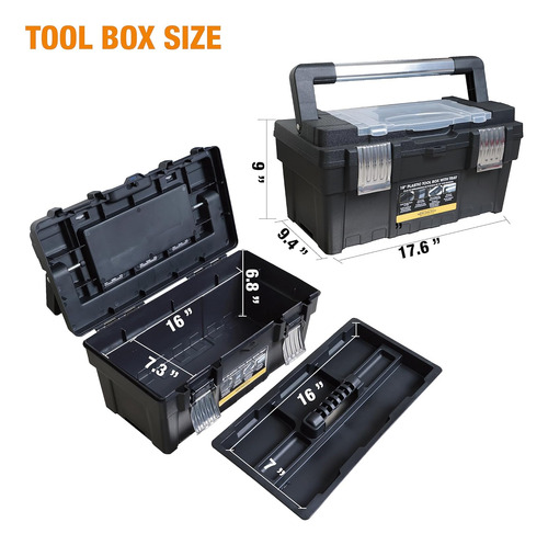 Big Red Plastic Tool Box Organizer Box De Almacenamiento De