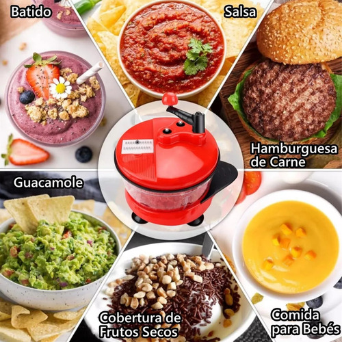 De Processador De Alimentos Manual, Picador Com 5 Lâminas