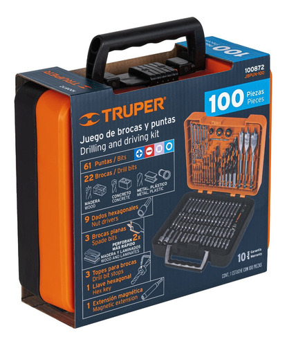 Set Profesional 25 Brocas 61 Puntas 9 Dados 3 Topes Pa Broca