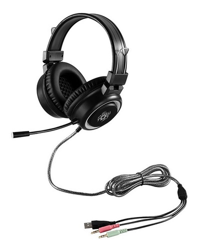 Audifonos Gamer Diadema Auricular Con Cable Microfono V5 Rgb Color Negro