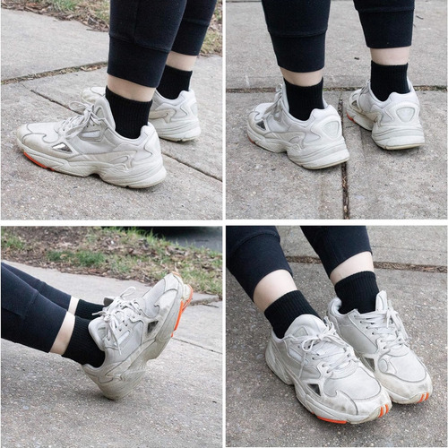 6 Pares Calceta Casual O Deportiva Blanca De Algodón Negro Liso Unitalla