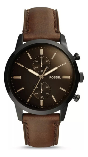 N Reloj Fossil Townsman Chrono Fs5437 Café Ngo Original