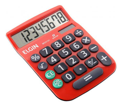 Calculadora Elgin Mv-4131 Mv-4133 De Mesa 8 Dígitos Vermelho