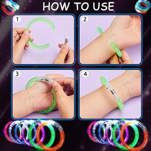 120 Pulseras Luz Led Luminosa Colores Fiesta Evento Batucada
