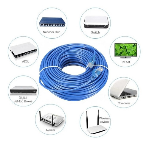 Cable De Red 15 Metros Armado Utp Pc Módem Smart Cat. 5e Rj4