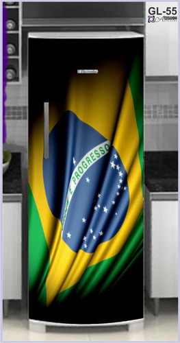 Imagem 1 de 4 de 2 Adesivos Geladeira Bandeiras 210x68 Cm + Testeira 68x17 Cm