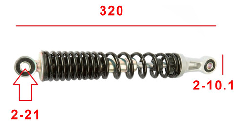 Amortiguador Posterior Para Honda Wave 110s Negro Par W Std