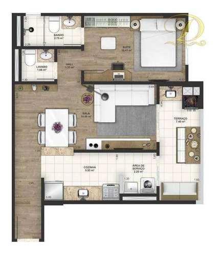 Imagem 3 de 30 de Apartamento Novo De 1 Quarto Sendo Suíte E Com 2 Vagas À Venda Em Praia Grande, Varanda Gourmet E Lazer Completo!!! - Ap3373