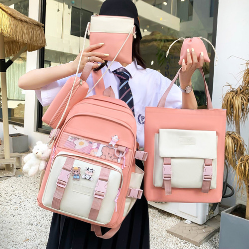 Set 5 Mochila Bolsas Escolar Estudiante Set