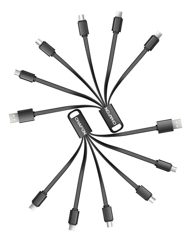 Chafon Multi Charging Cable Short 2pack 6 In 1 Multiple Usb