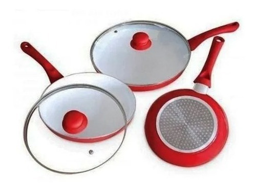 Set De Sartenes 5 Pz Cerámica Juego Ceramic Pan Cocina