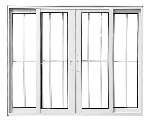 Janela Vitrô De Alumínio 4 Folhas 120 X 200cm Linha 25 Wt