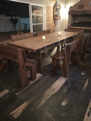 Imagen 2 de 10 de Mesa Barbacoa 3x1 Metro Con O Sin Bancos