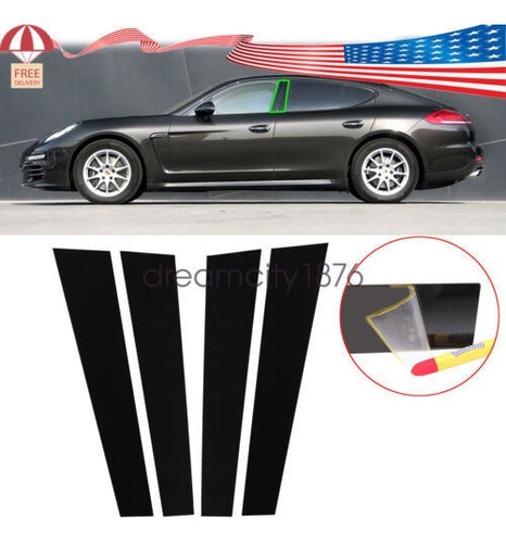 Glossy Black Pillar Posts Fit For Porsche Panamera 2009- Dcy