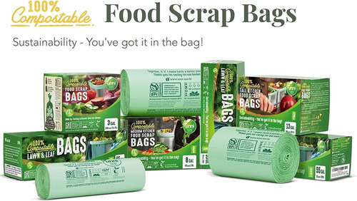 Unni Bolsas 100% Compostables, De 4 Galones, 15 Litros, 1...