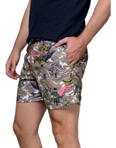 Short Traje De Baño Hombre Secado Rápido Con Bolsillo 